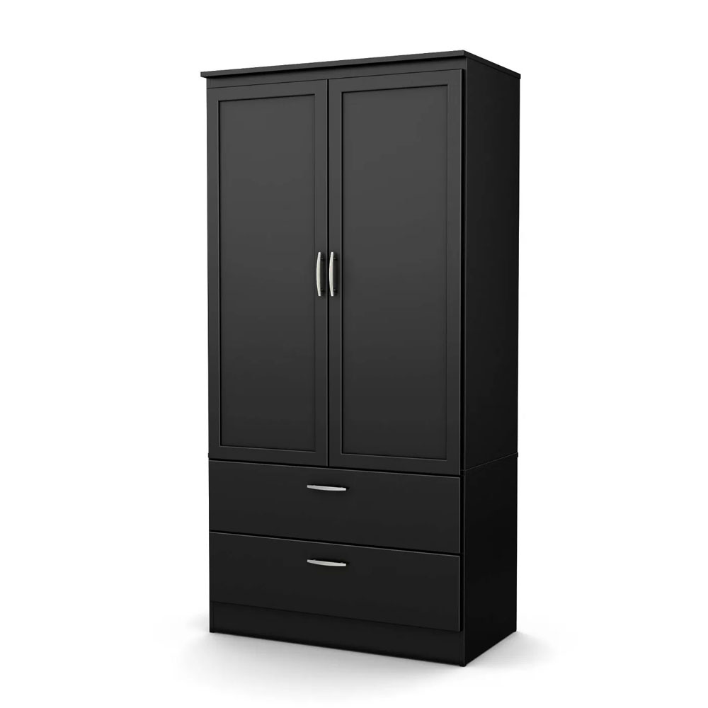 black wooden armoire wardrobe